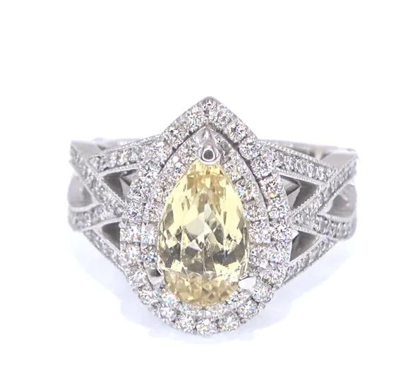 RR00014 - Rings, 18kt White Gold, Golden Topaz, Modern
