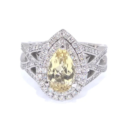 RR00014 - Rings, 18kt White Gold, Golden Topaz, Modern