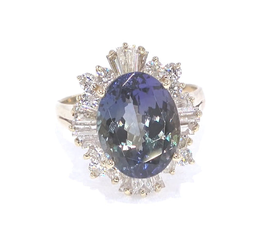 RR00015 - Rings, 14kt Yellow Gold, Tanzanite, Retro