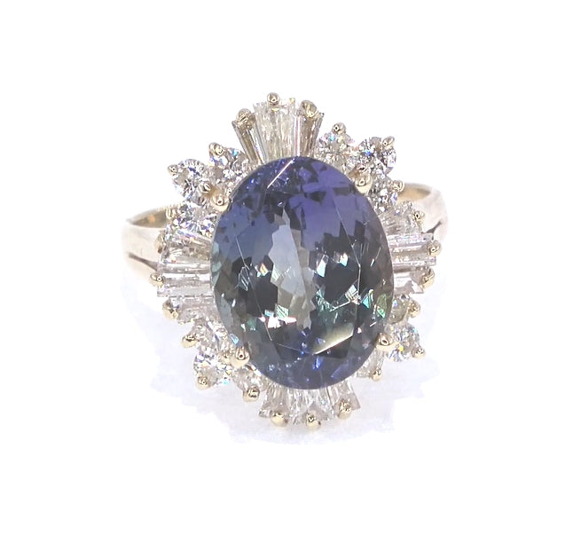 RR00015 - Rings, 14kt Yellow Gold, Tanzanite, Retro