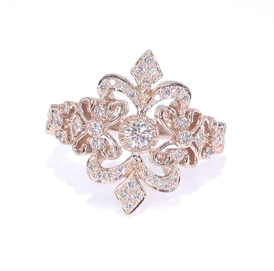 RR00020 - Rings, 18kt Rose Gold, Diamond, Art Nouveau