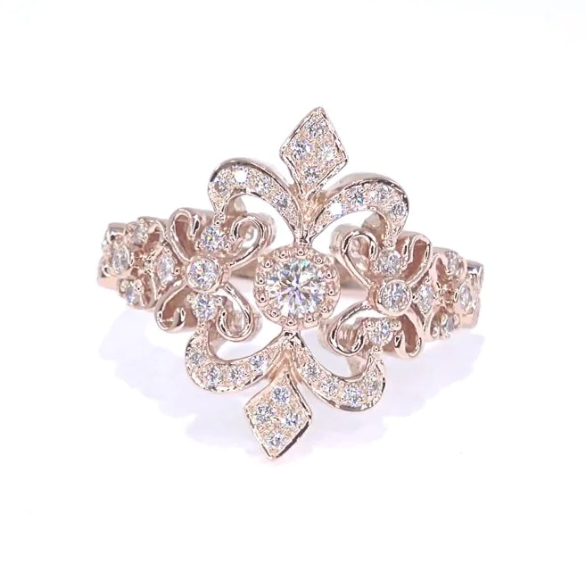 RR00020 - Rings, 18kt Rose Gold, Diamond, Art Nouveau