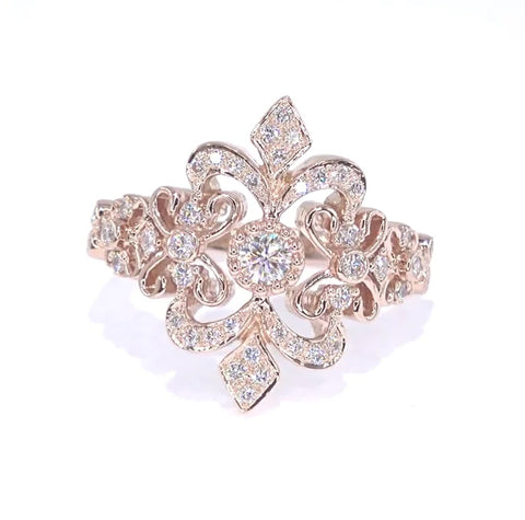 RR00020 - Rings, 18kt Rose Gold, Diamond, Art Nouveau