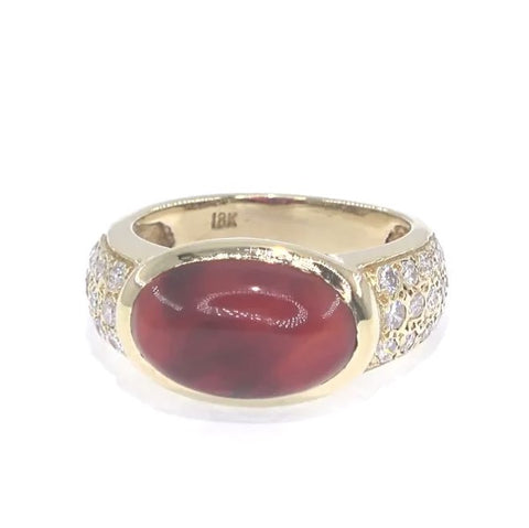 RR00026 - Rings, 18kt Yellow Gold, Chalcedony, Roman