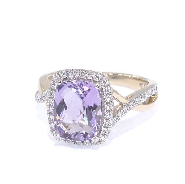 RR00027 - Rings, 14kt Yellow Gold, Amethyst Quartz, Contemporary