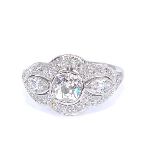 RR00028 - Rings, Platinum, Diamond, Art Nouveau