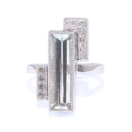 RR00030 - Rings, 14kt White Gold, Tourmaline, Modern