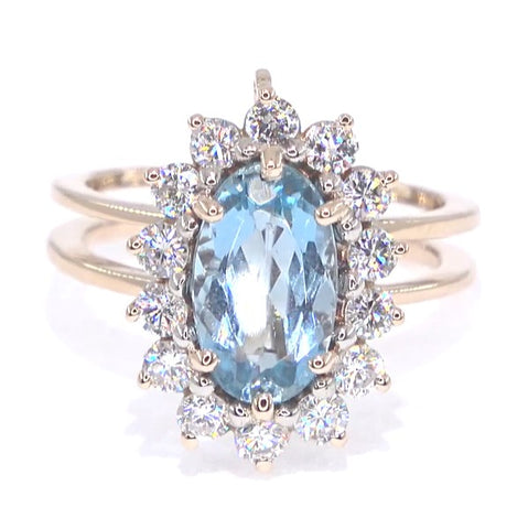 RR00060 - Rings, 18kt Yellow Gold, Aquamarine, Mid-century