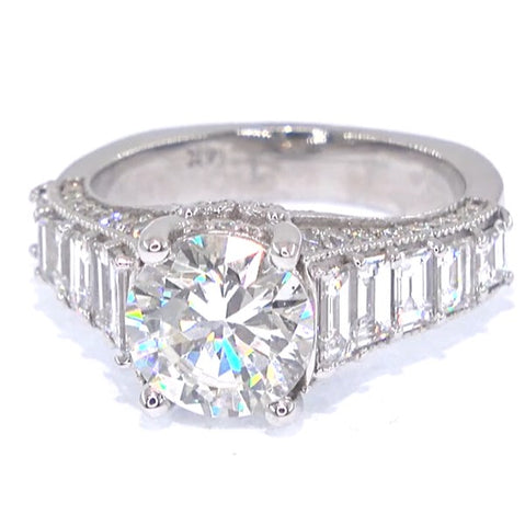 RR00073 - Rings, 14kt White Gold, Diamond, Retro