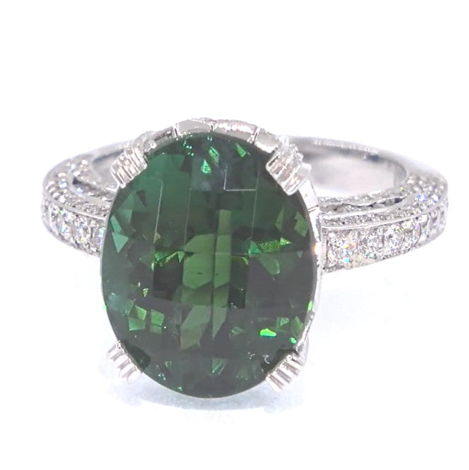 RR00085 - Rings, 18kt White Gold, Tourmaline, Modern