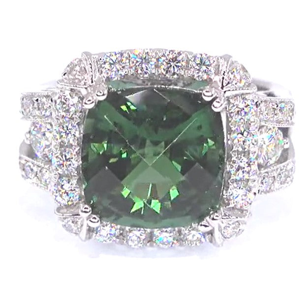 RR00096 - Rings, 18kt White Gold, Tourmaline, Contemporary