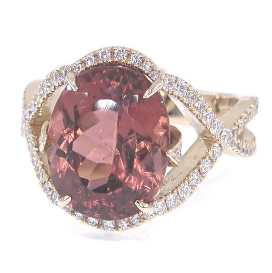 RR00110 - Rings, 14kt Yellow Gold, Tourmaline, Contemporary