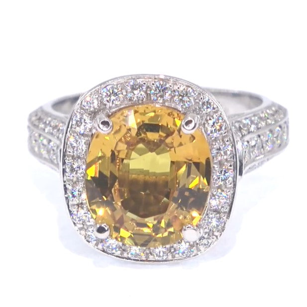 RR00109 - Rings, 18kt 2-Tone, Orange Sapphire, Modern