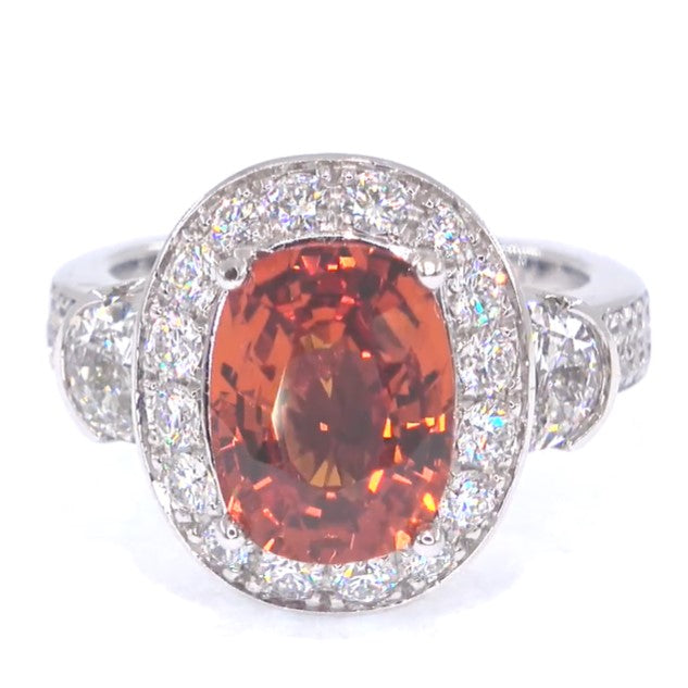 RR00108 - Rings, 18kt 2-Tone, Spessartine Garnet, Contemporary