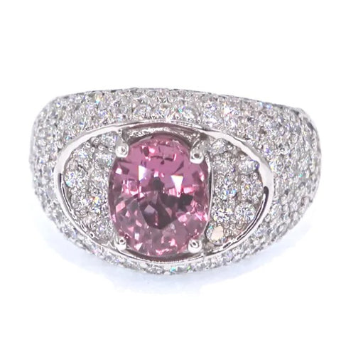 RR00105 - Rings, 14kt White Gold, Pink Sapphire, Modern