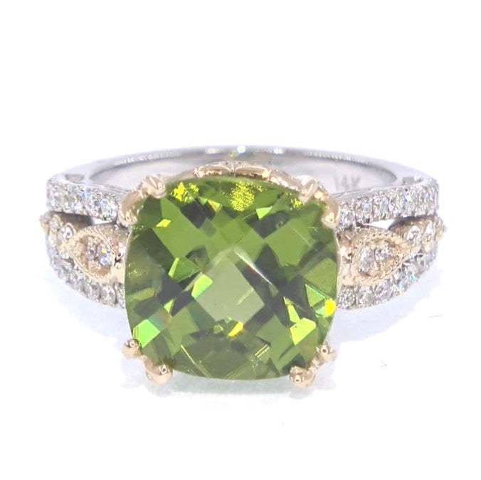 RR00126 - Rings, 14kt 2-Tone, Peridot, Contemporary