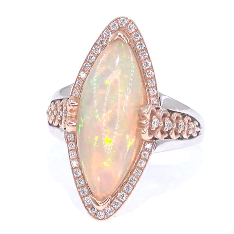 RR00120 - Rings, 14kt White Gold, Opal, Contemporary