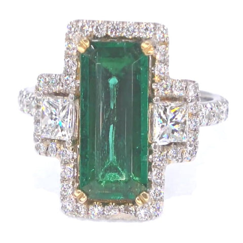 RR00122 - Rings, 18kt White Gold, Emerald, Mid-century