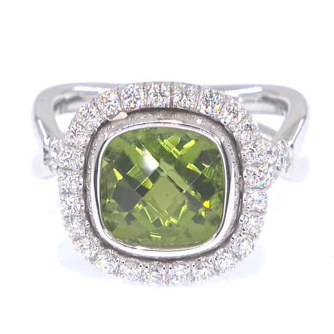 RR00119 - Rings, 14kt White Gold, Peridot, Modern