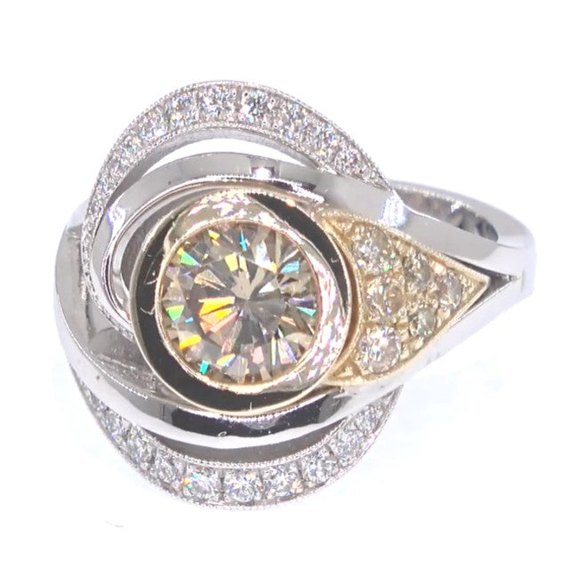 RR00132 - Rings, 14kt 2-Tone, Diamond, Art Nouveau