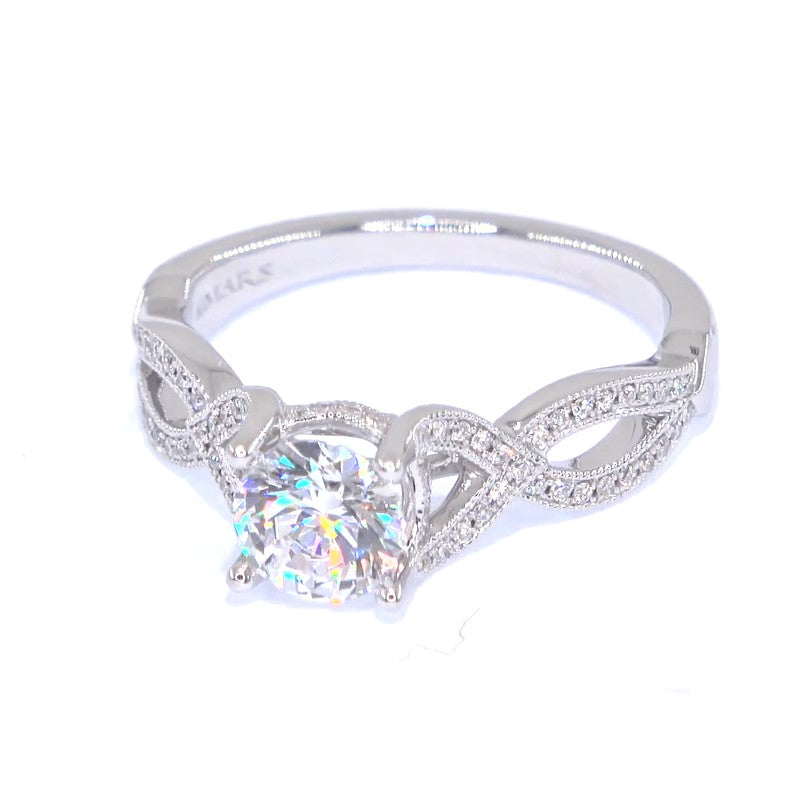 RR00169 - Semi-Mounts, 14kt White Gold, CZ, Modern