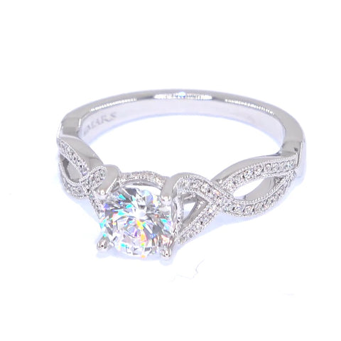 RR00169 - Semi-Mounts, 14kt White Gold, CZ, Modern