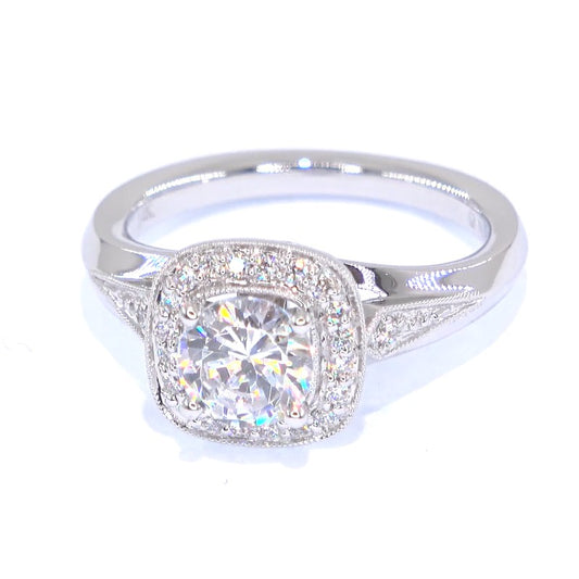 RR00167 - Semi-Mounts, 14kt White Gold, CZ, Contemporary