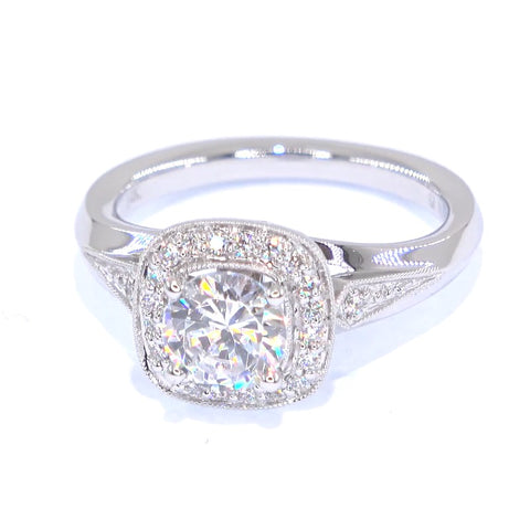 RR00167 - Semi-Mounts, 14kt White Gold, CZ, Contemporary