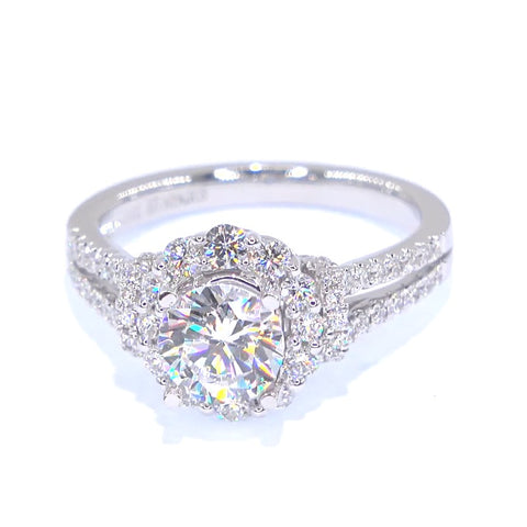 RR00164 - Semi-Mounts, 14kt White Gold, CZ, Contemporary