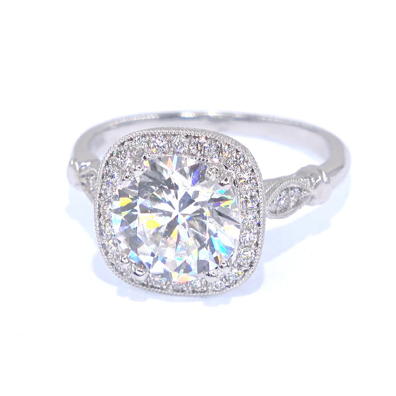 RR00161 - Semi-Mounts, 14kt White Gold, CZ, Contemporary