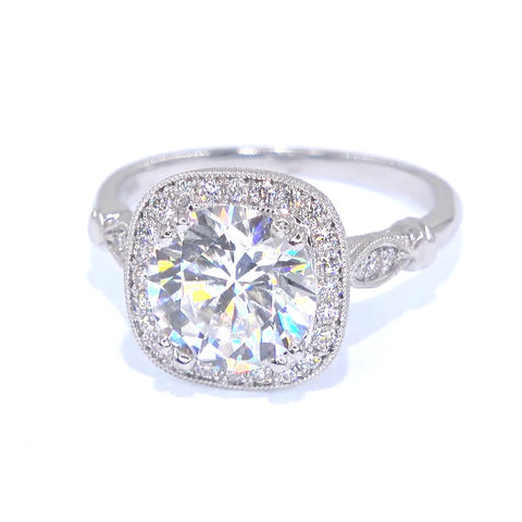 RR00161 - Semi-Mounts, 14kt White Gold, CZ, Contemporary