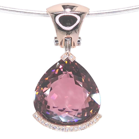 RR00199 - Pendants, 18kt 2-Tone, Pink Tourmaline, Modern
