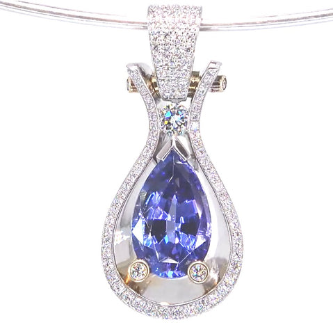 RR00203 - Pendants, 18kt 2-Tone, Tanzanite, Art Nouveau