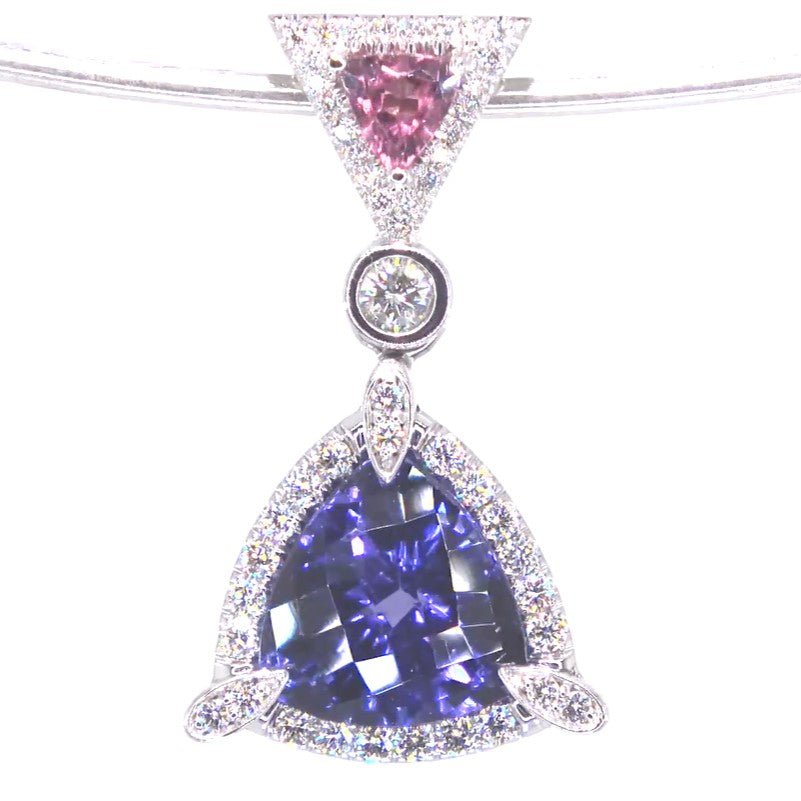 RR00205 - Pendants, 18kt White Gold, Tanzanite, Contemporary
