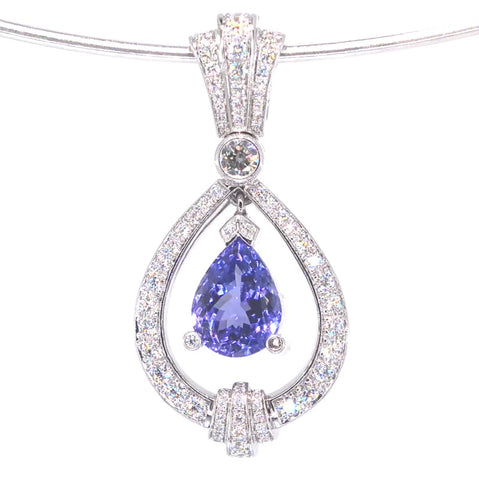 RR00207 - Pendants, 14kt White Gold, Tanzanite, Art Nouveau
